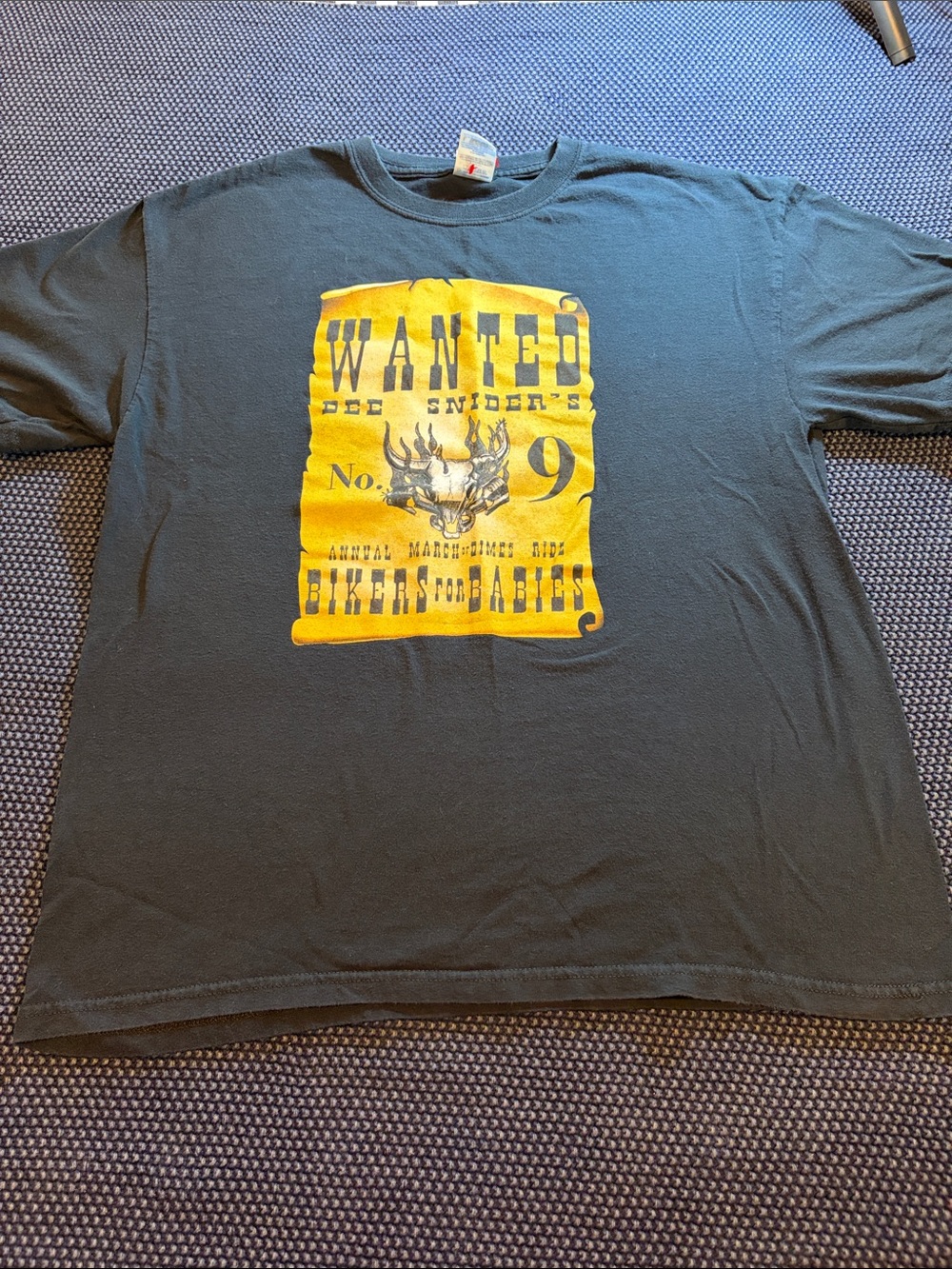 Dee Snider’s Bikers for Babies March of Dimes motorcycle black tshirt shirt L